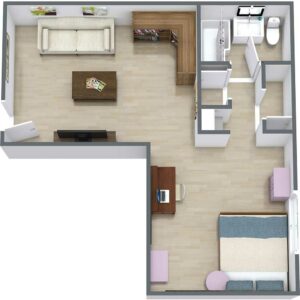 Suite in Dorothy - Level-1 - 3D Floor Plan | St. Dominic Village