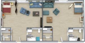 Suite in the Tower - Level-1 - 3D Floor Plan | St. Dominic Village