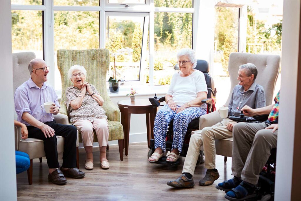 Senior people having a good time at St. Dominic Village Assisted Living.